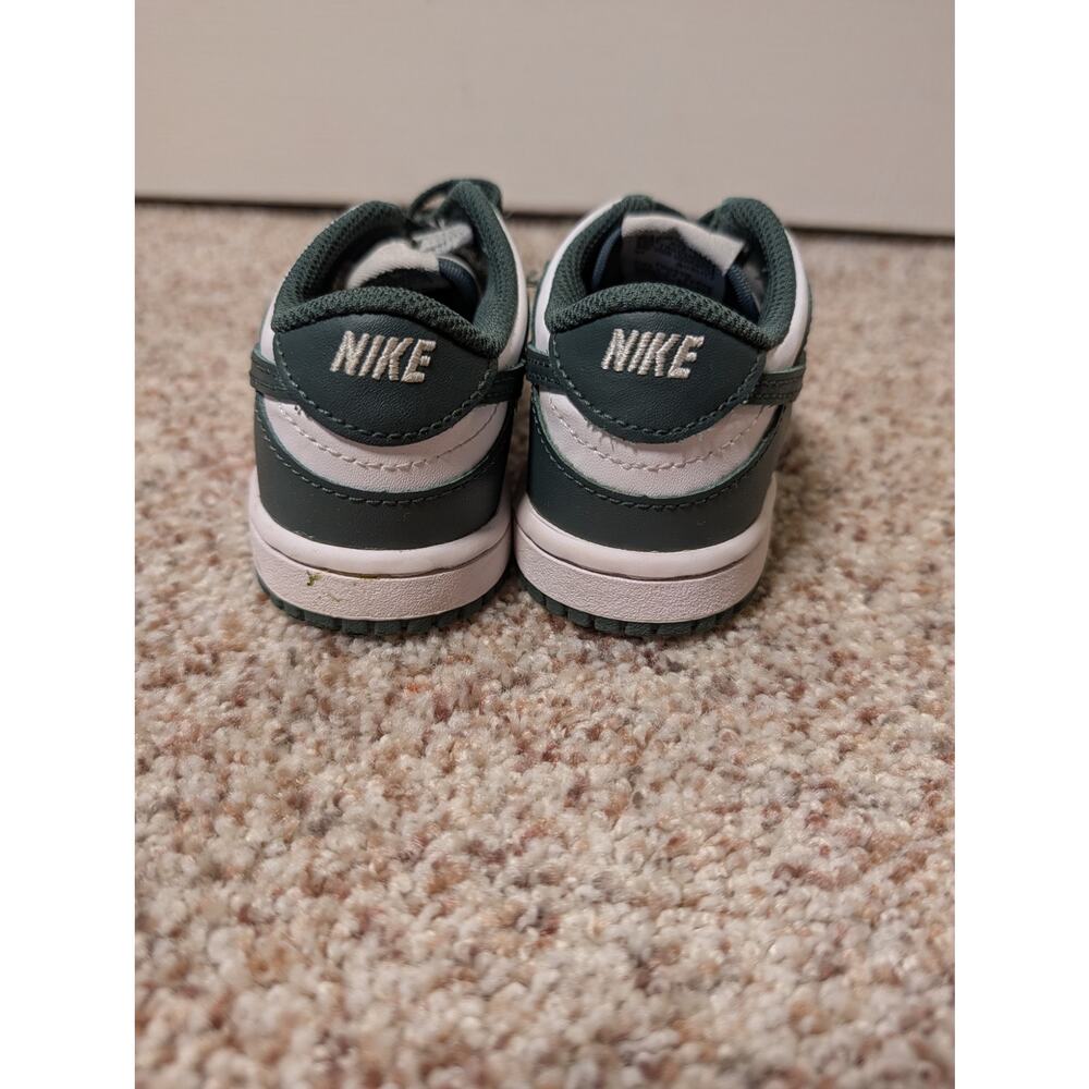NIKE DUNK LOW (TDE) Kids/Toddler sneakers/shoes, size 9C, GREEN & WHITE - Picture 5 of 11